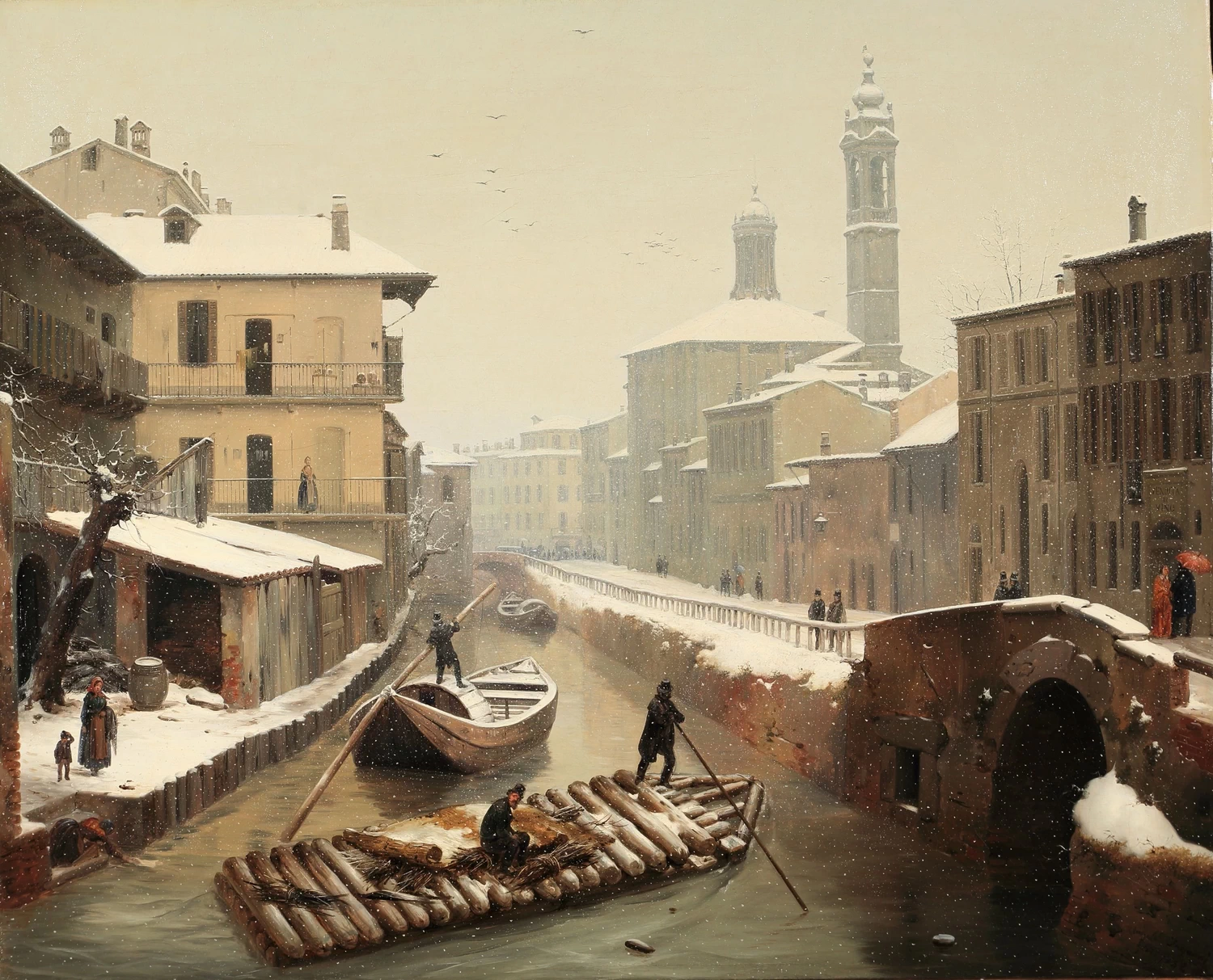 21-Angelo Inganni-nevicata sul Naviglio